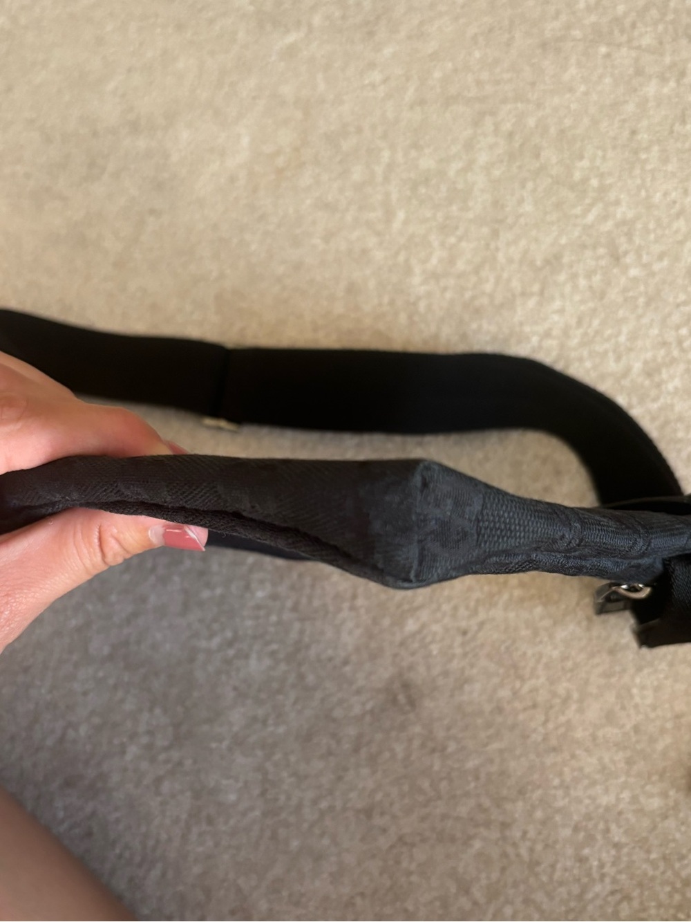 Vintage Gucci Black GG Canvas Belt Bag with Dual Pockets - Picture 6 of 14